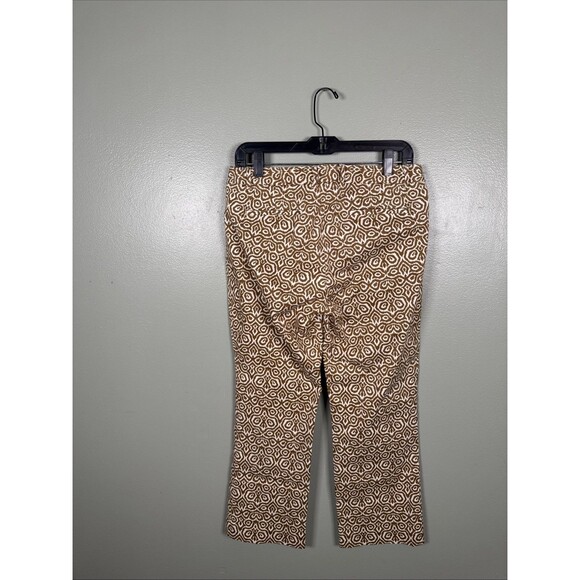 J Crew Tan Geometric Print City‎ Fit Cropped Chino Pants Women’s Size 8 - Picture 2 of 9
